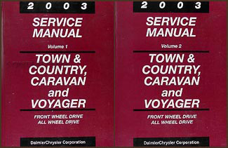 2003 MiniVan Shop Manual Original Town & Country, Caravan, Voyager 