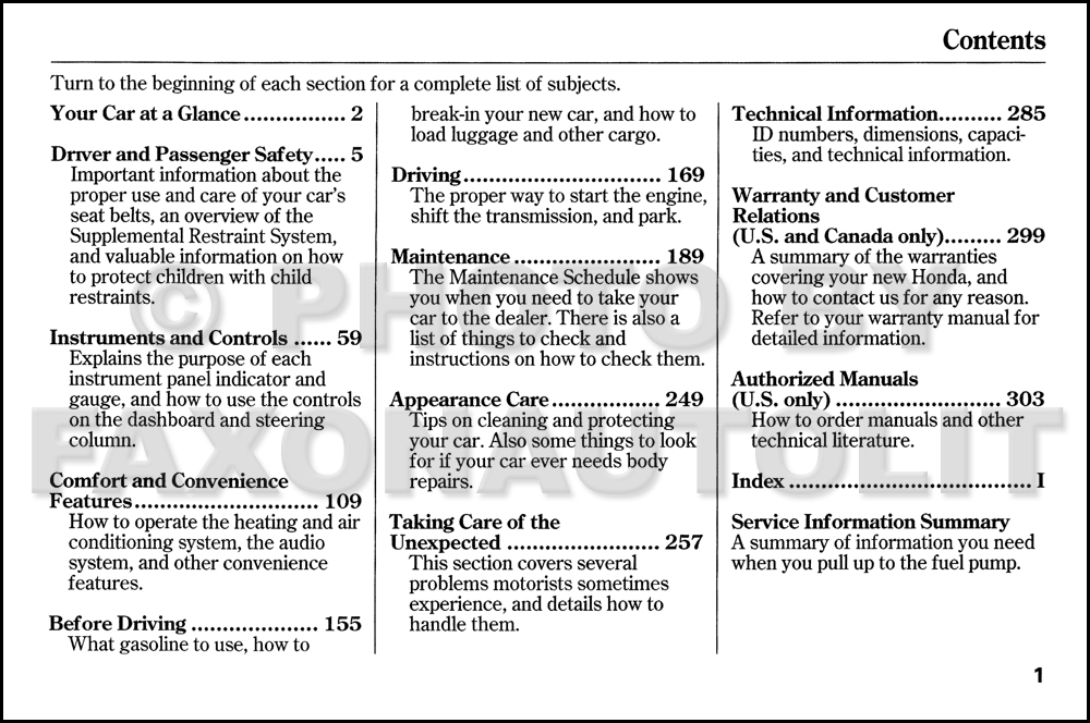 2003 Honda civic owners manual #2