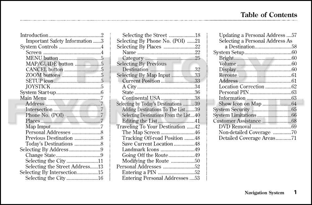 Honda pilot navigations system manual #6