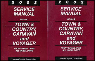 2003 Town & Country, Caravan, Voyager CD-ROM Repair Manual Original 