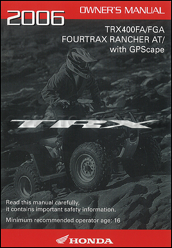 owners manual honda ranger atv