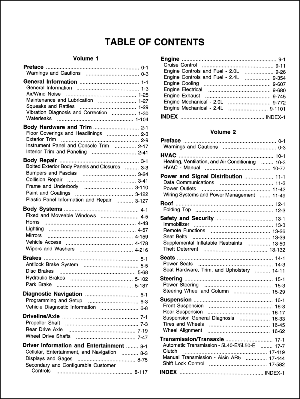 2007 Pontiac Solstice Service Manual