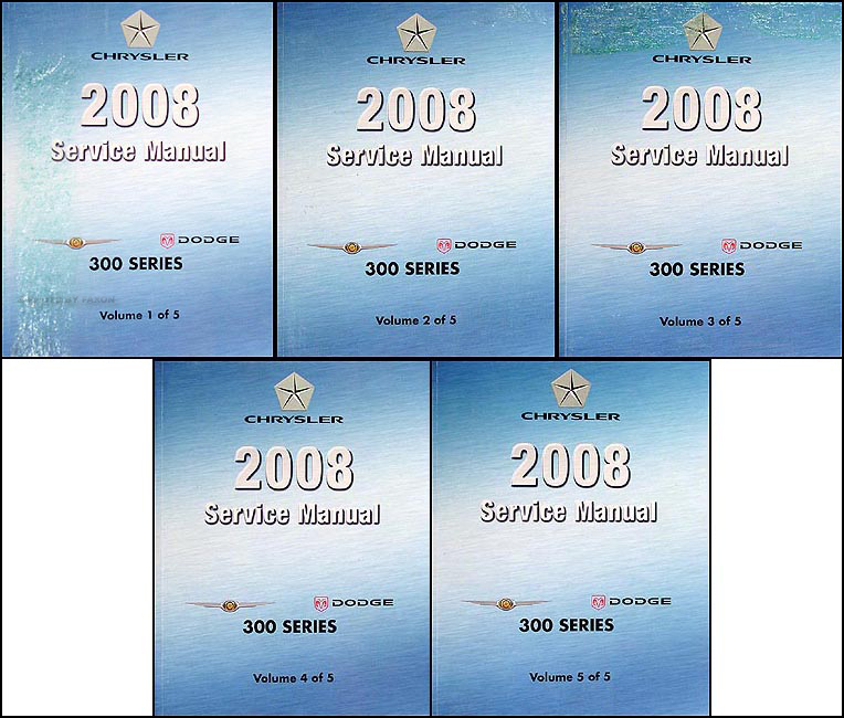 2008 SRT-8,300,Charger, & Magnum Repair Manual 5 Vol Set Original 