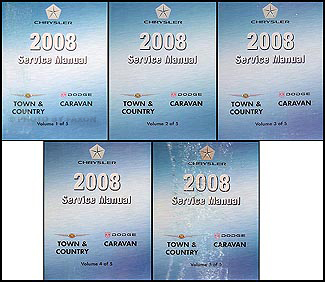 2008 Chrysler Service Manual Town & Country Dodge Caravan 5 Volume Set