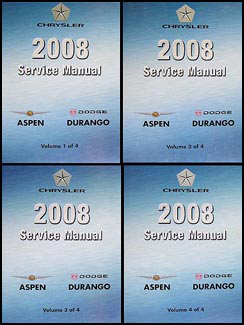 2008 Dodge Durango Chrysler Aspen Repair Manual Original 4 Volume Set
