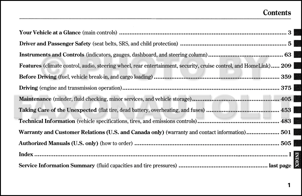 2008 Honda odyssey touring owners manual