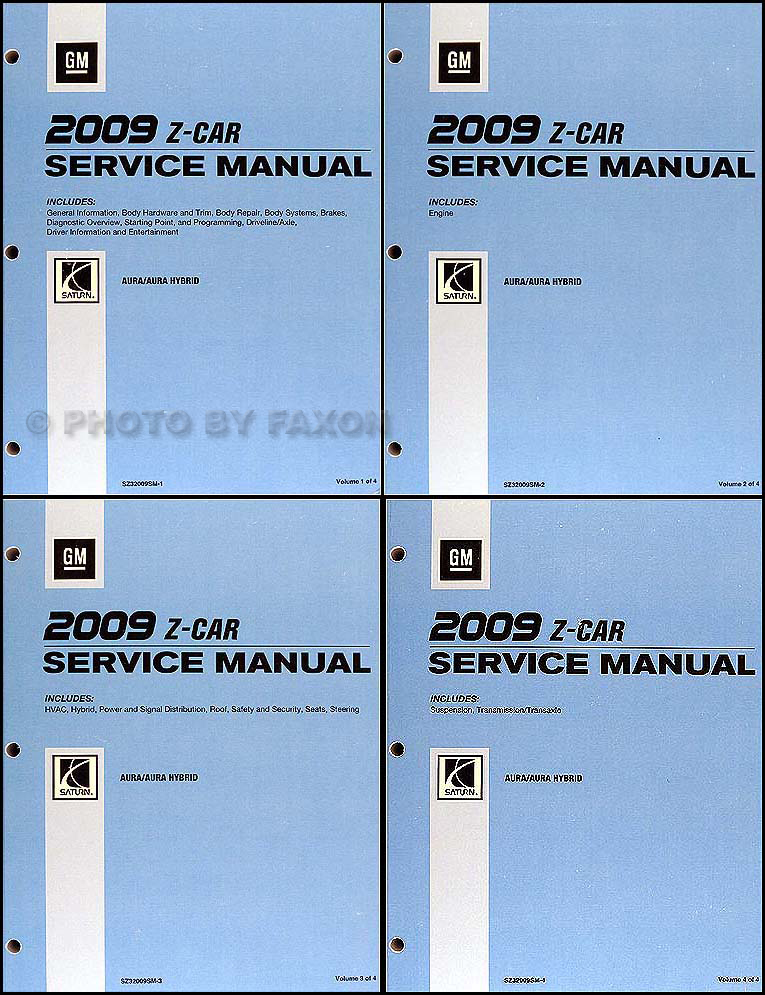 2009 Saturn Aura and Aura Hybrid Repair Manual Original 4 Volume Set 