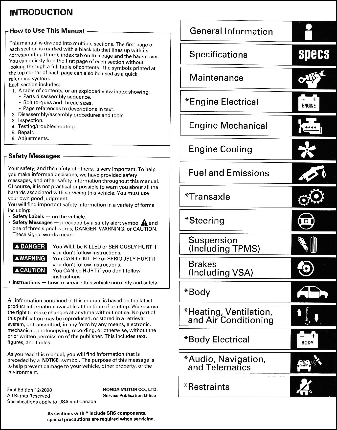 2009 Honda fit sport service manual