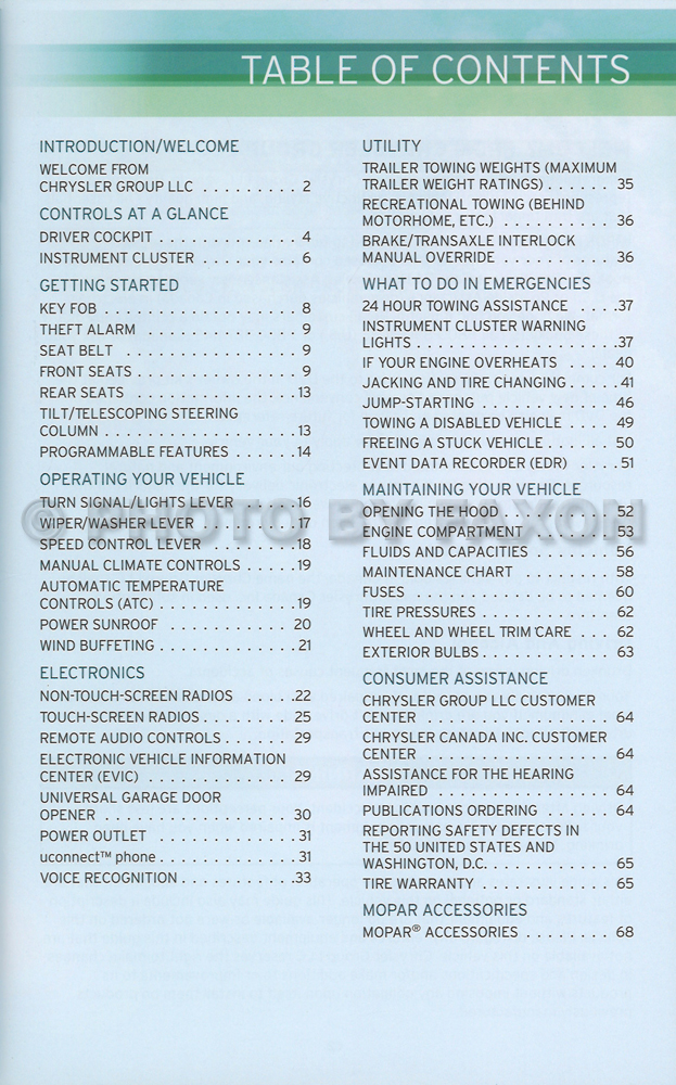 2010 Chrysler sebring touring owners manual #3