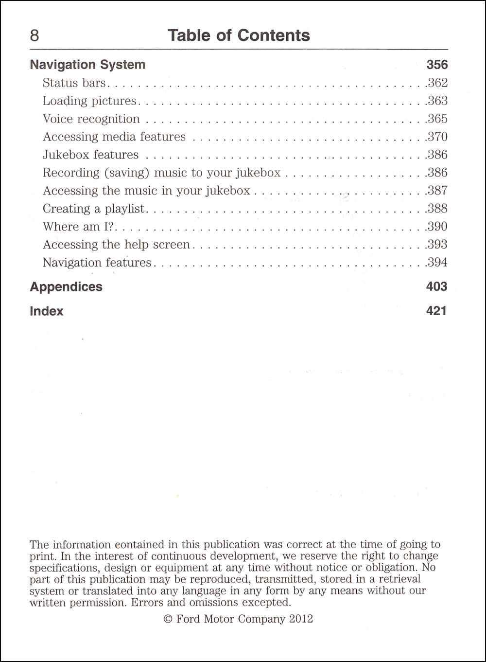 2013 Ford Mustang Owner's Manual Original