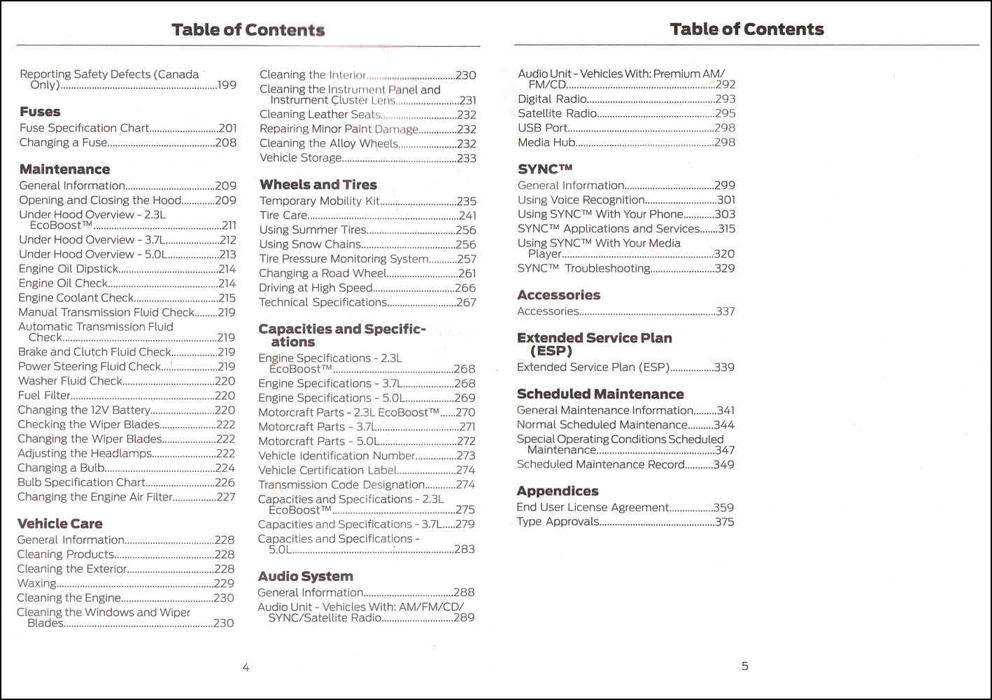 2016 Ford Mustang Owner's Manual Original