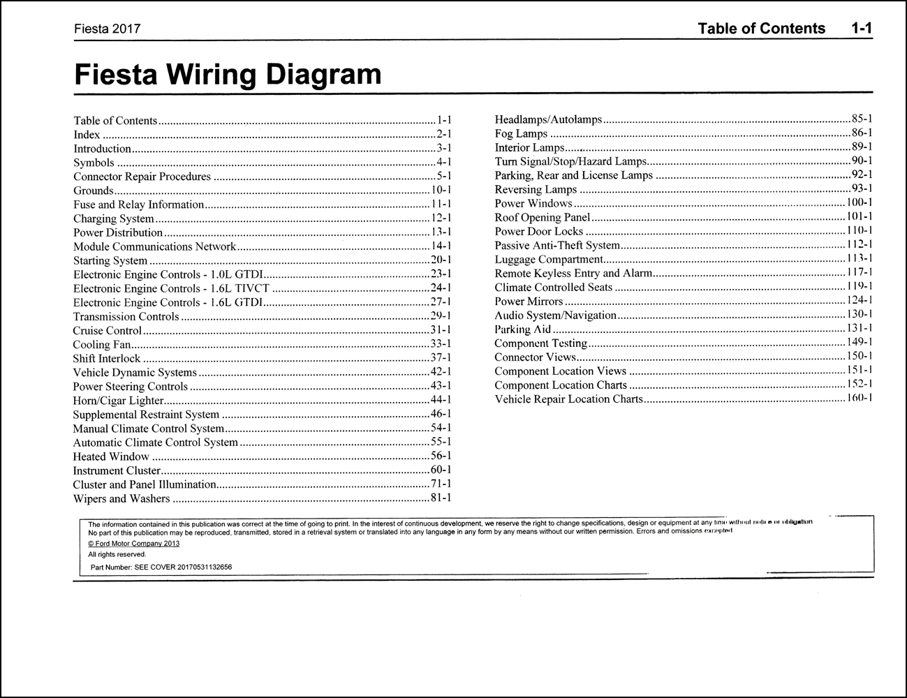 2017 Ford Fiesta Wiring Diagram Manual Original