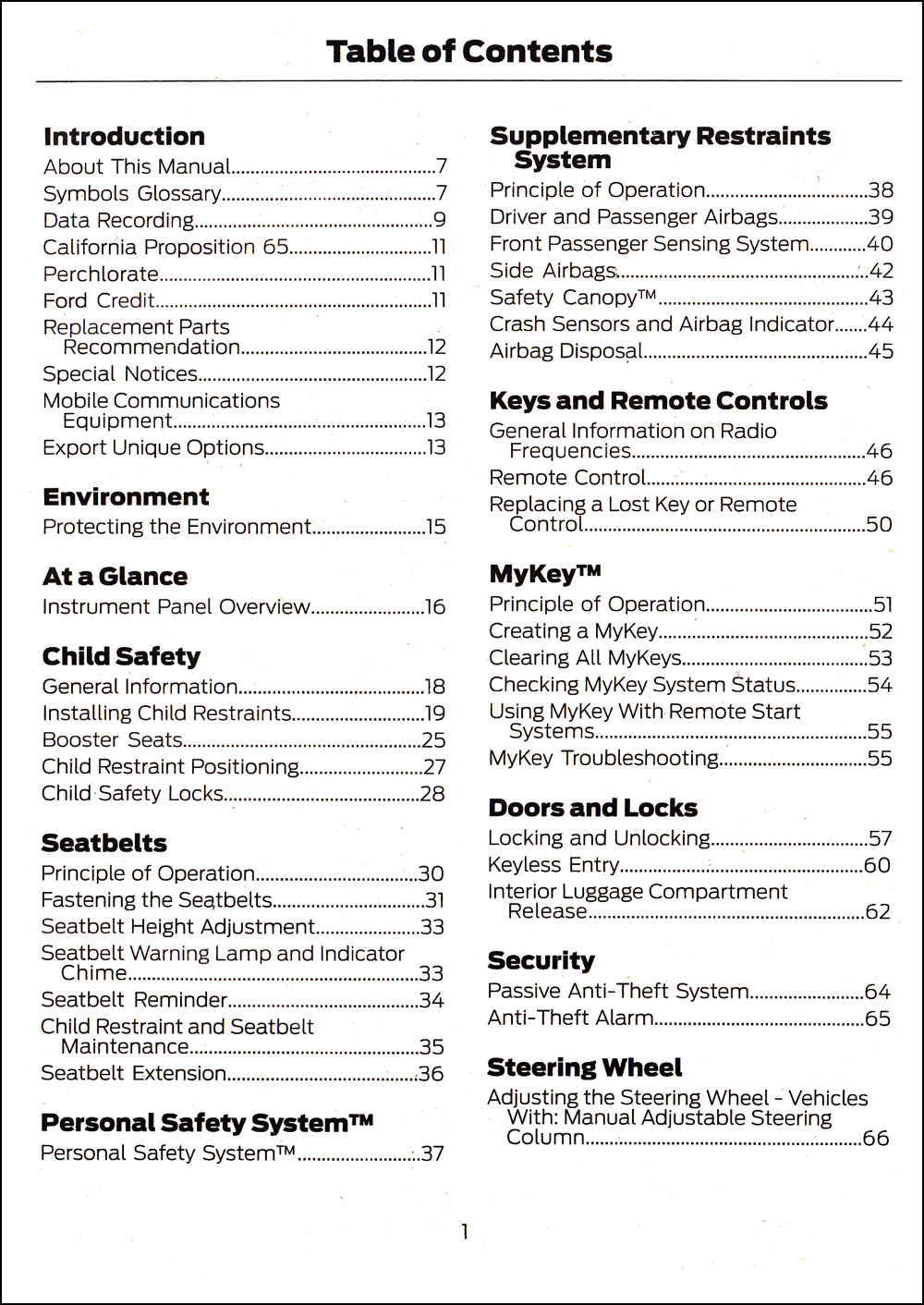 2017 Ford Taurus Owner's Manual Original