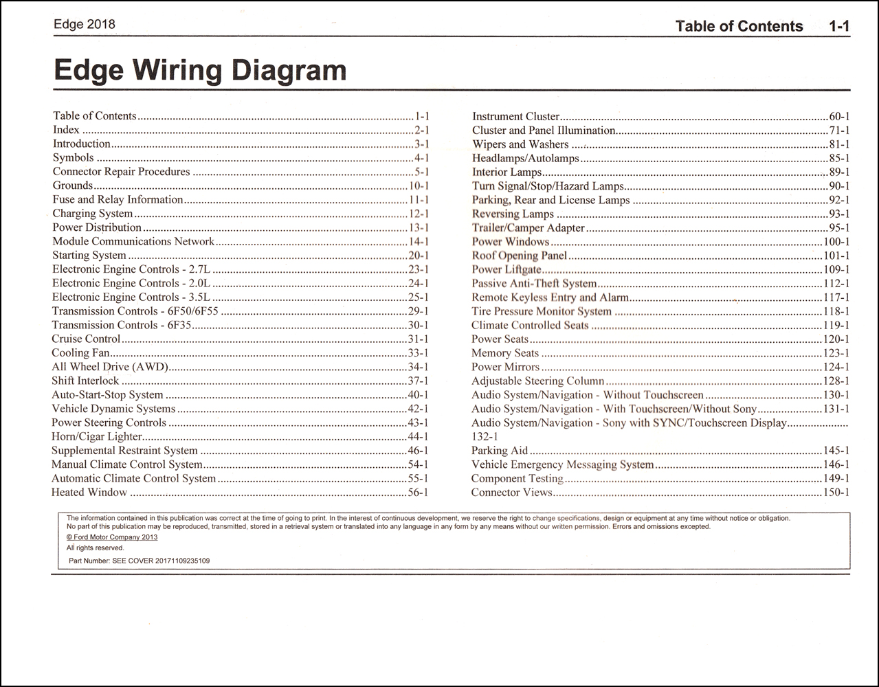 2018 Ford Edge Wiring Diagram Manual Original