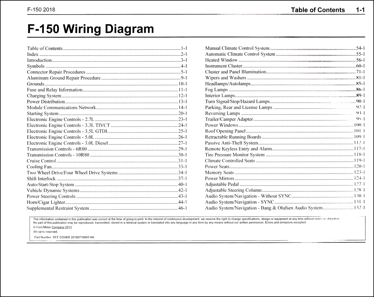 2018 Ford F-150 Wiring Diagram Manual Original