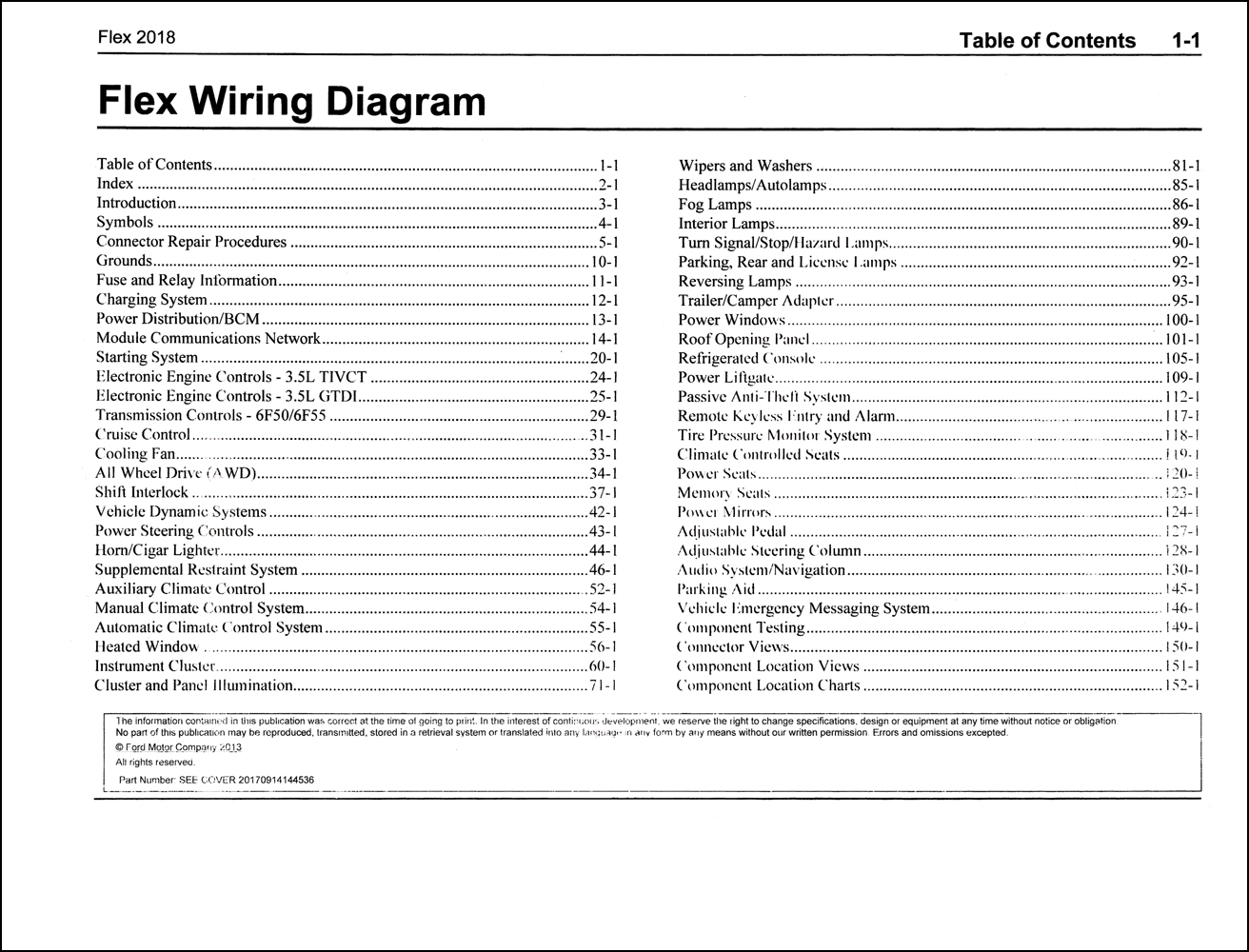 2018 Ford Flex Wiring Diagram Manual Original