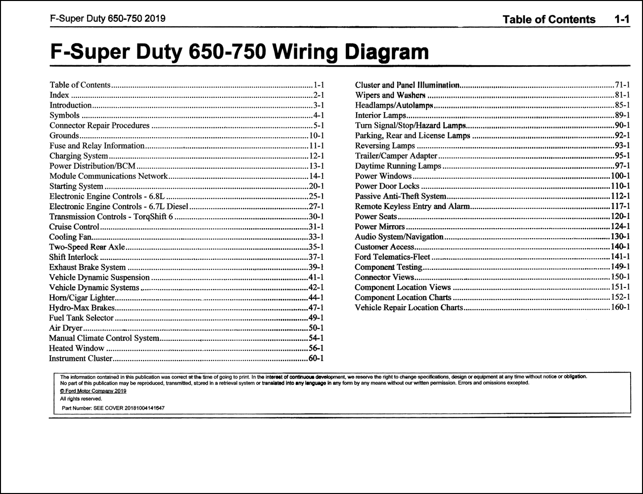 2019 Ford F650 and F750 Super Duty Truck Wiring Diagram Manual Original