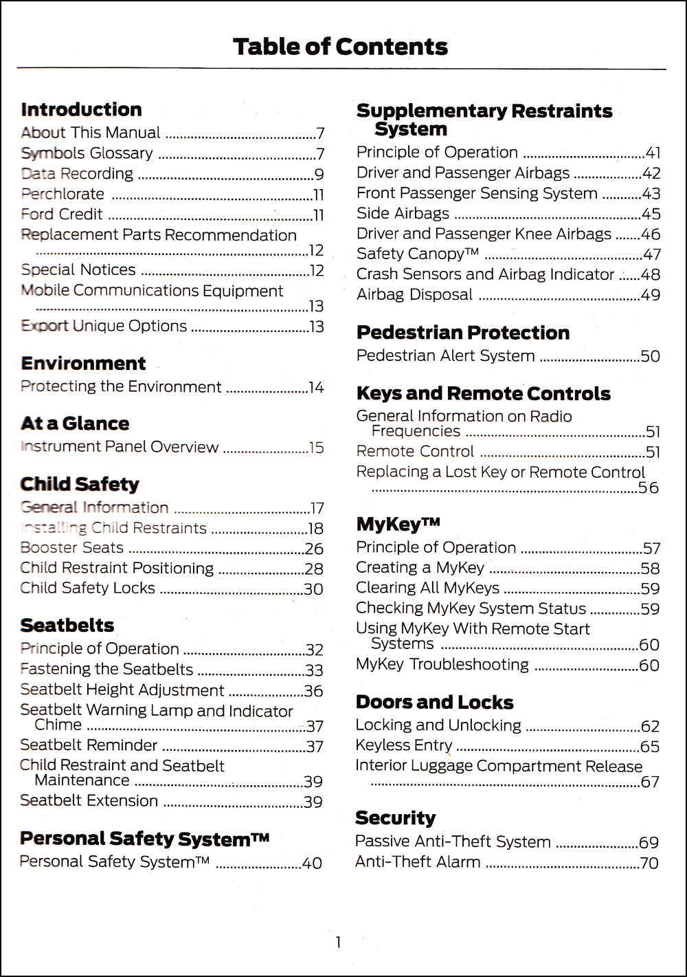 2019 Ford Fusion Owners Manual