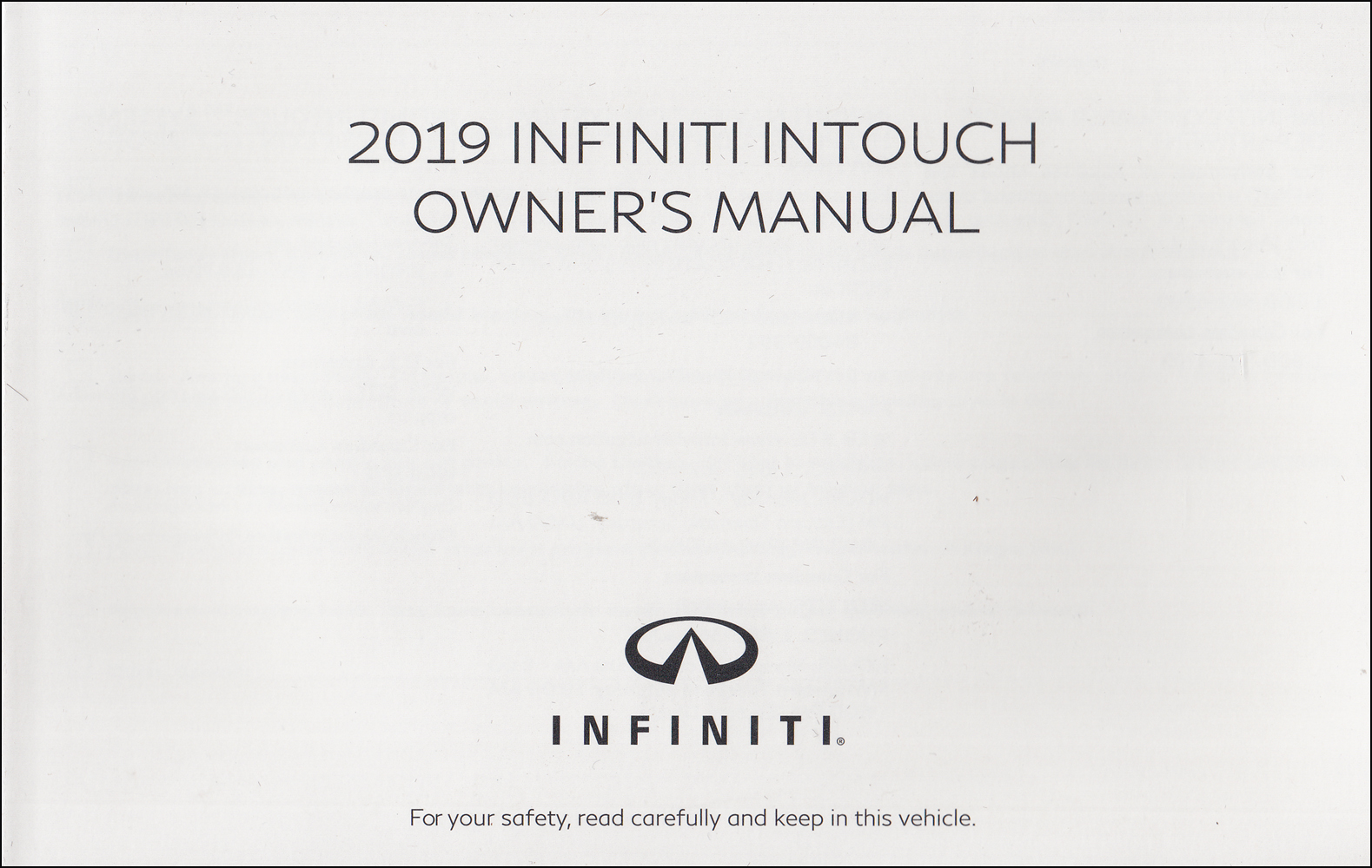 2019 Infiniti Q50 Owner's Manual Original