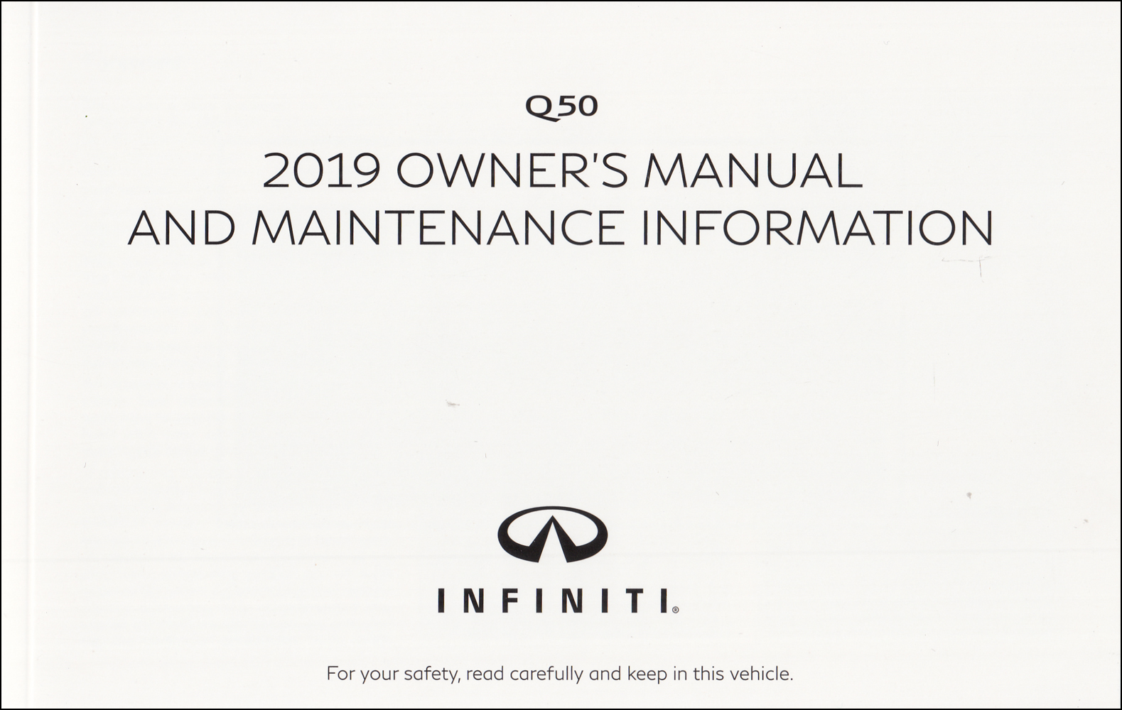 2019 Infiniti Q50 Owner's Manual Original