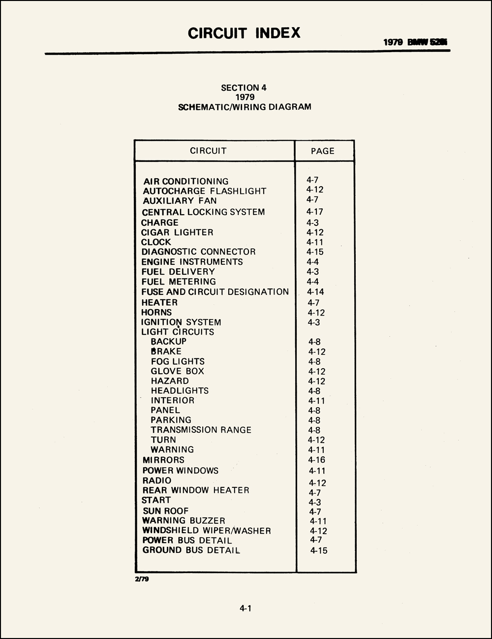 1979 BMW 528i Wiring Diagram Original