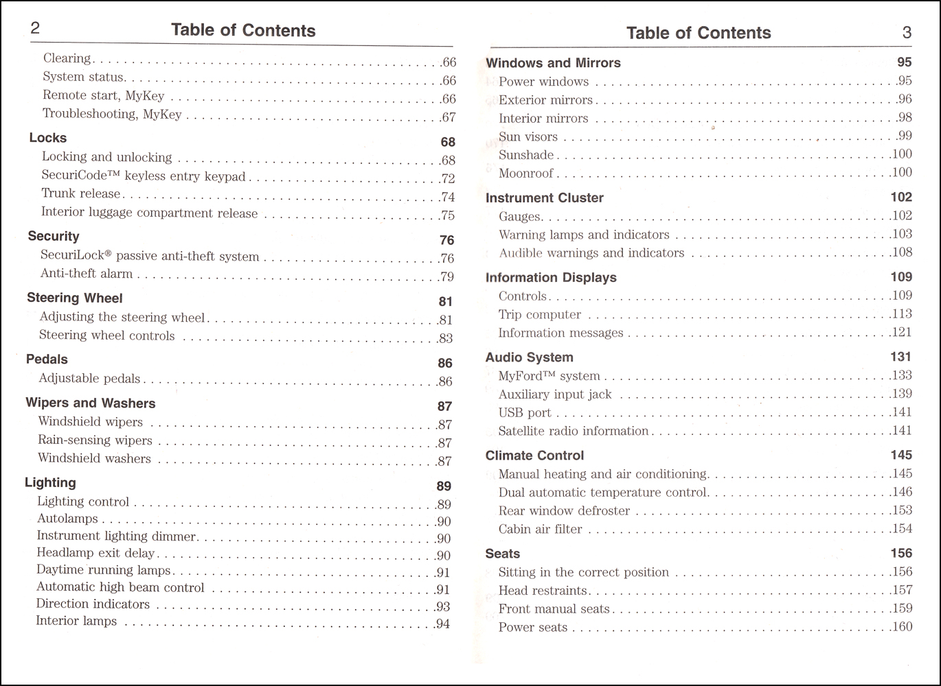 2013 Ford Taurus Owner's Manual Original