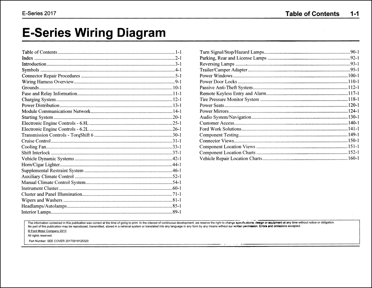 2017 Ford Econoline Wiring Diagram Manual Original Van E-350 E-450