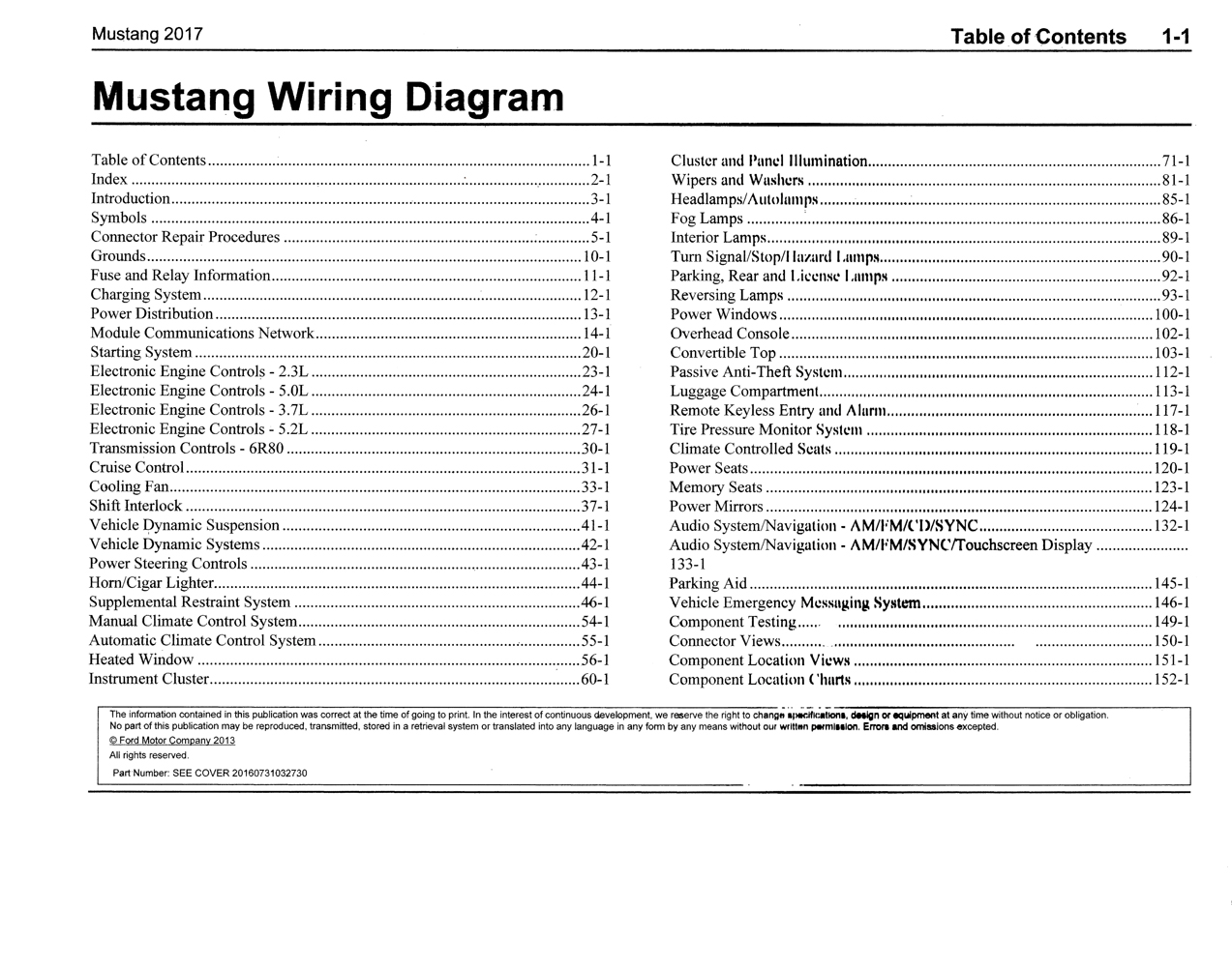 2017 Ford Mustang Wiring Diagram Manual Original