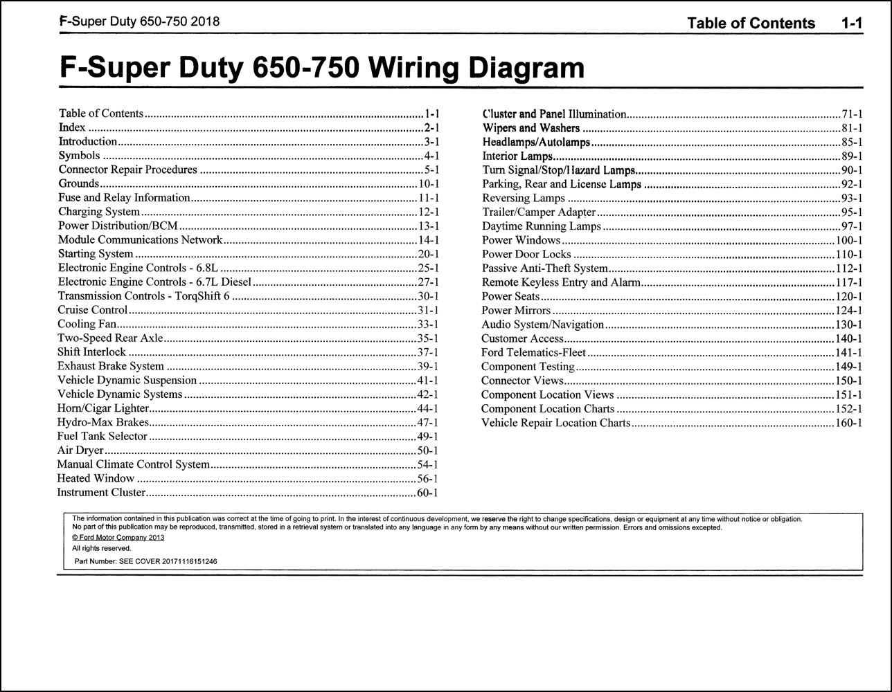 2018 Ford F-650 and F-750 Super Duty Truck Wiring Diagram Manual Original