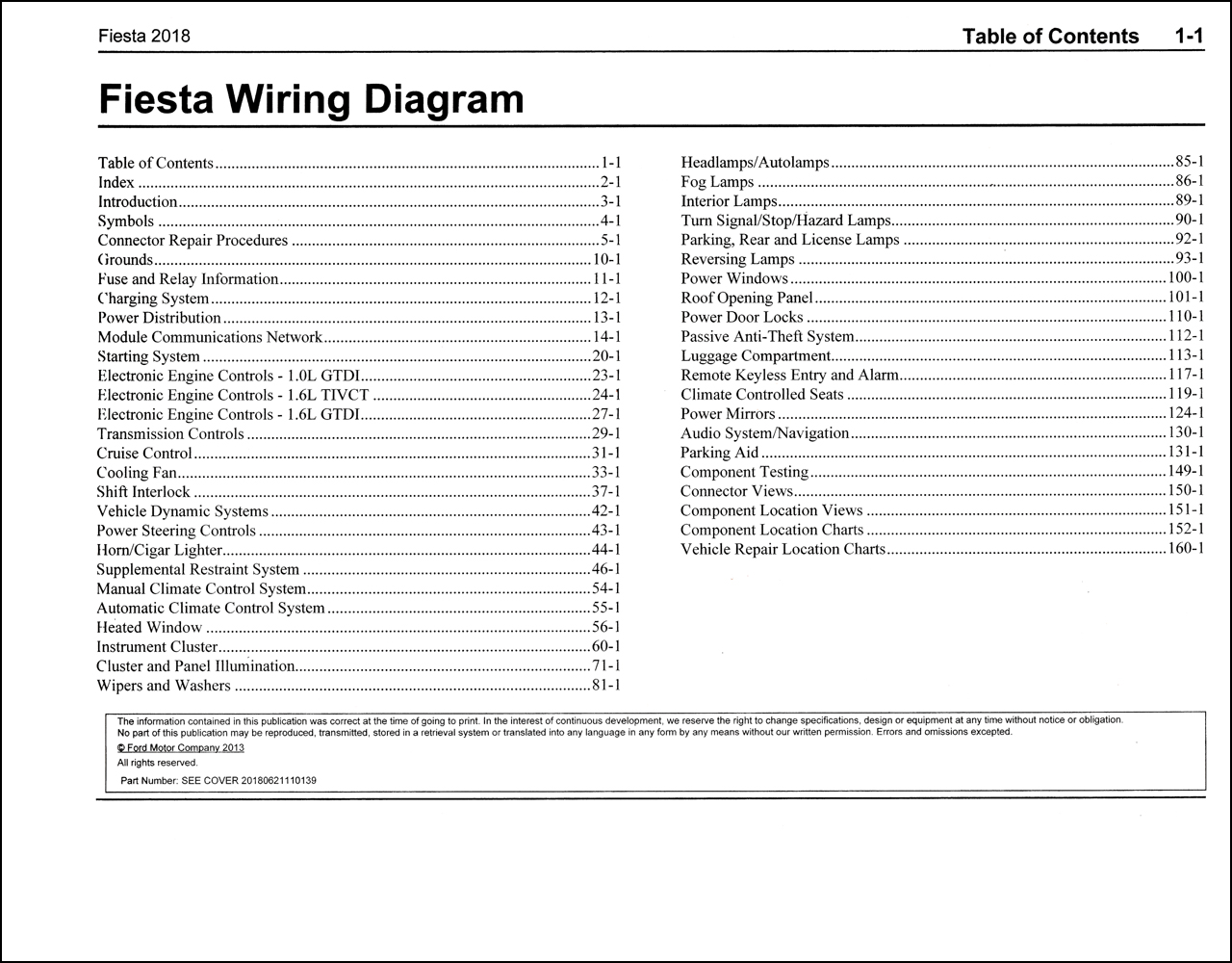 2018 Ford Fiesta Wiring Diagram Manual Original