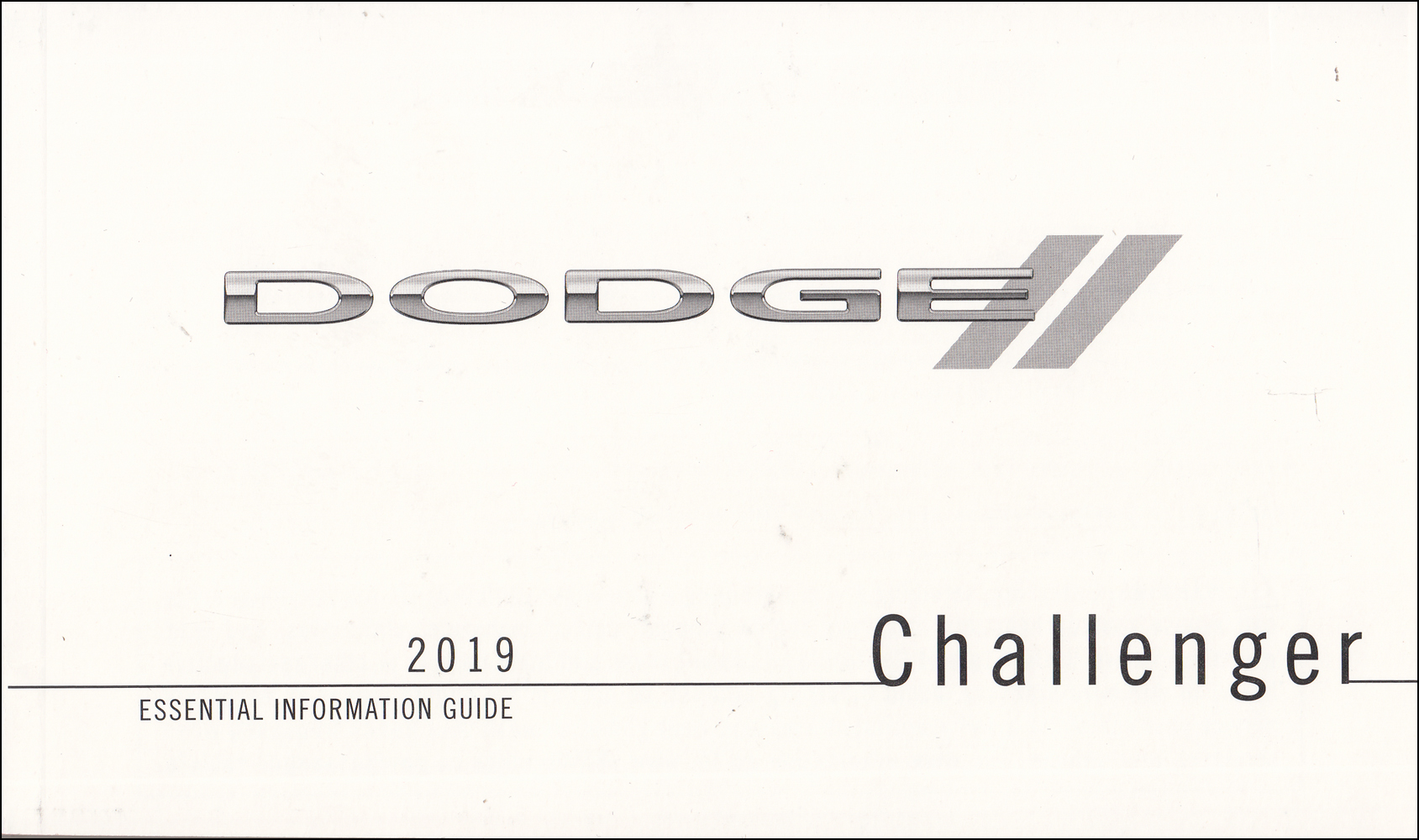 2019 Dodge Challenger Essential Information Guide Owner's Manual Original