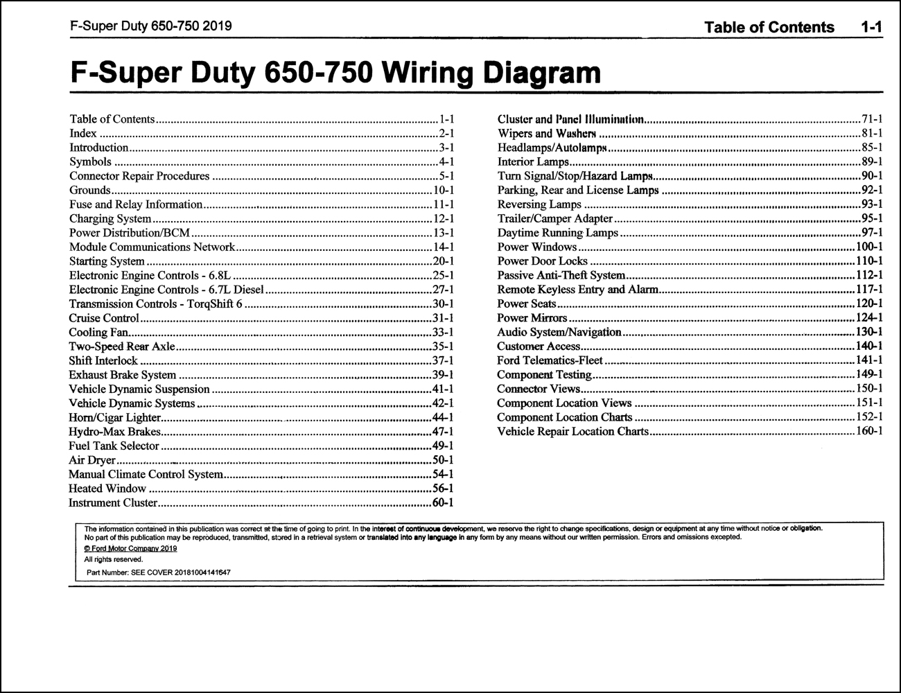 2019 Ford F-650 and F-750 Super Duty Truck Wiring Diagram Manual Original