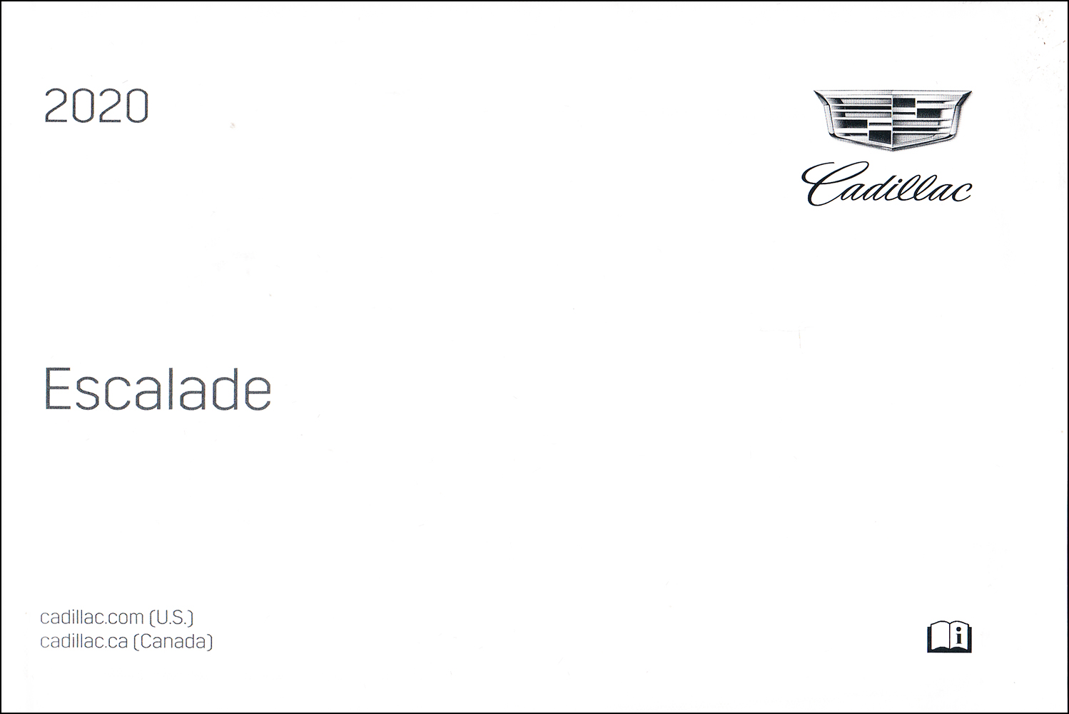 2020 Cadillac Escalade Owner's Manual Original