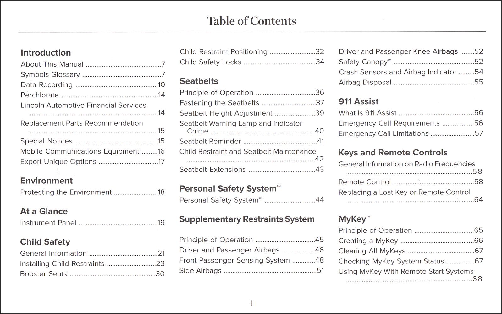 2020 Lincoln Nautilus Owner's Manual Original