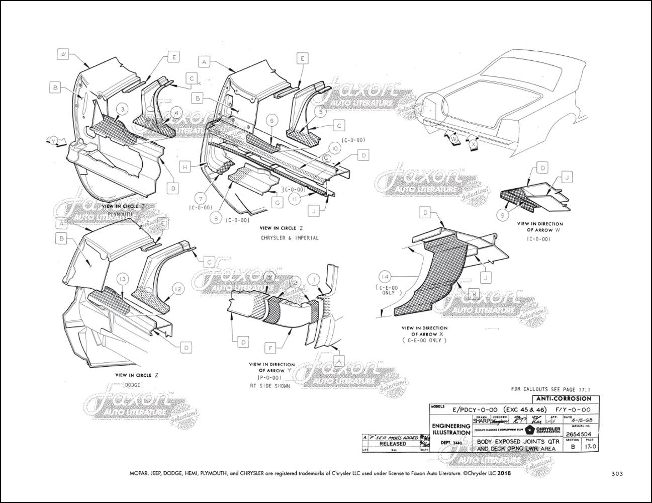 1969-1970 Chrysler, Plymouth, Dodge Big Car Body Assembly Manual Reprint