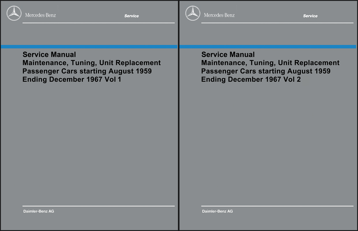 1960-1967 Mercedes Shop Service Manual Maintenance Reprint