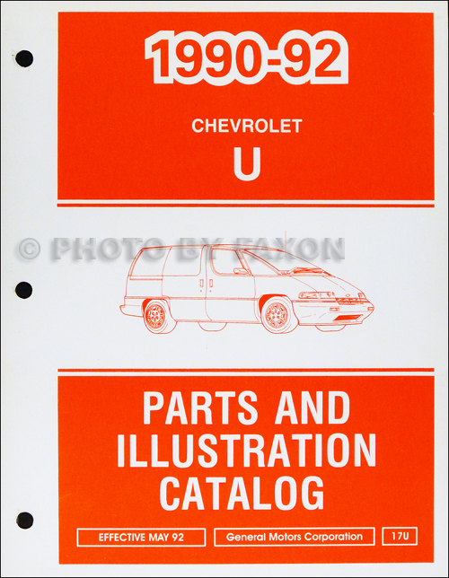 1992 Chevrolet Lumina apv Van Chevy Master Parts Book Illustrated Catalog Manual