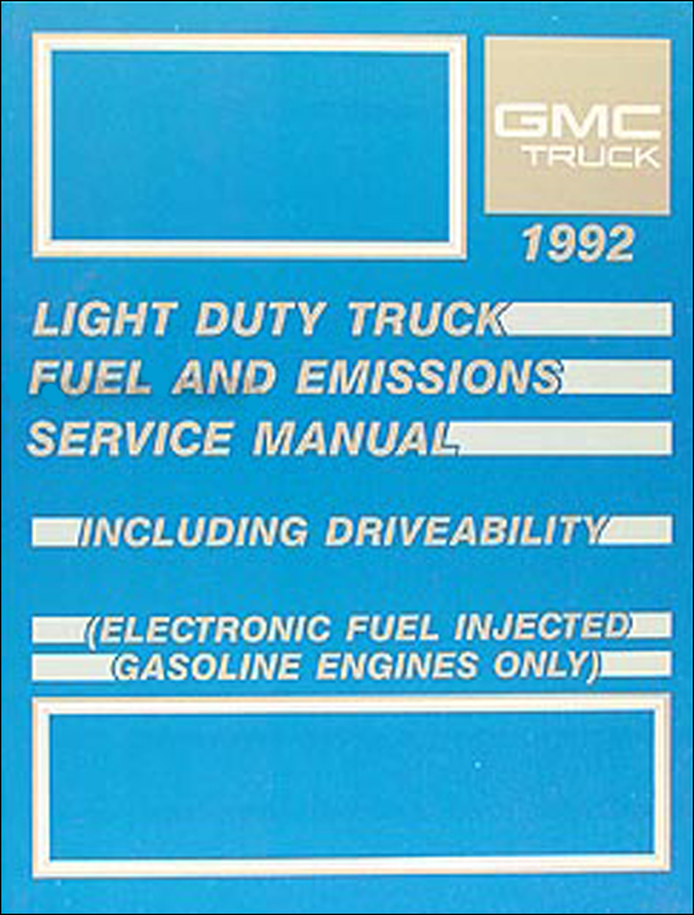 1992 Gmc Safari Van Wiring Diagram Manual Original