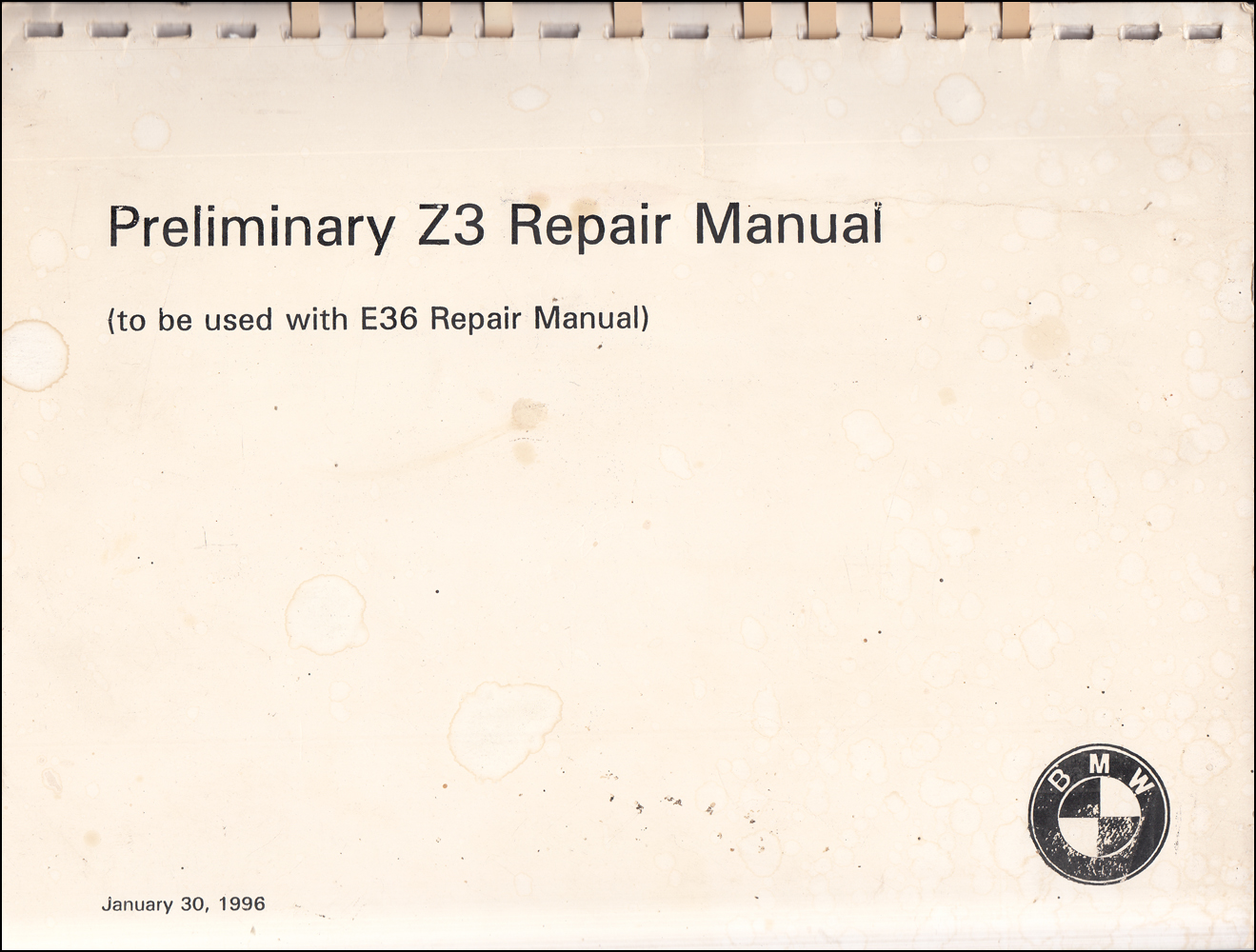 1996 Bmw Z3 Roadster Electrical Troubleshooting Manual Original