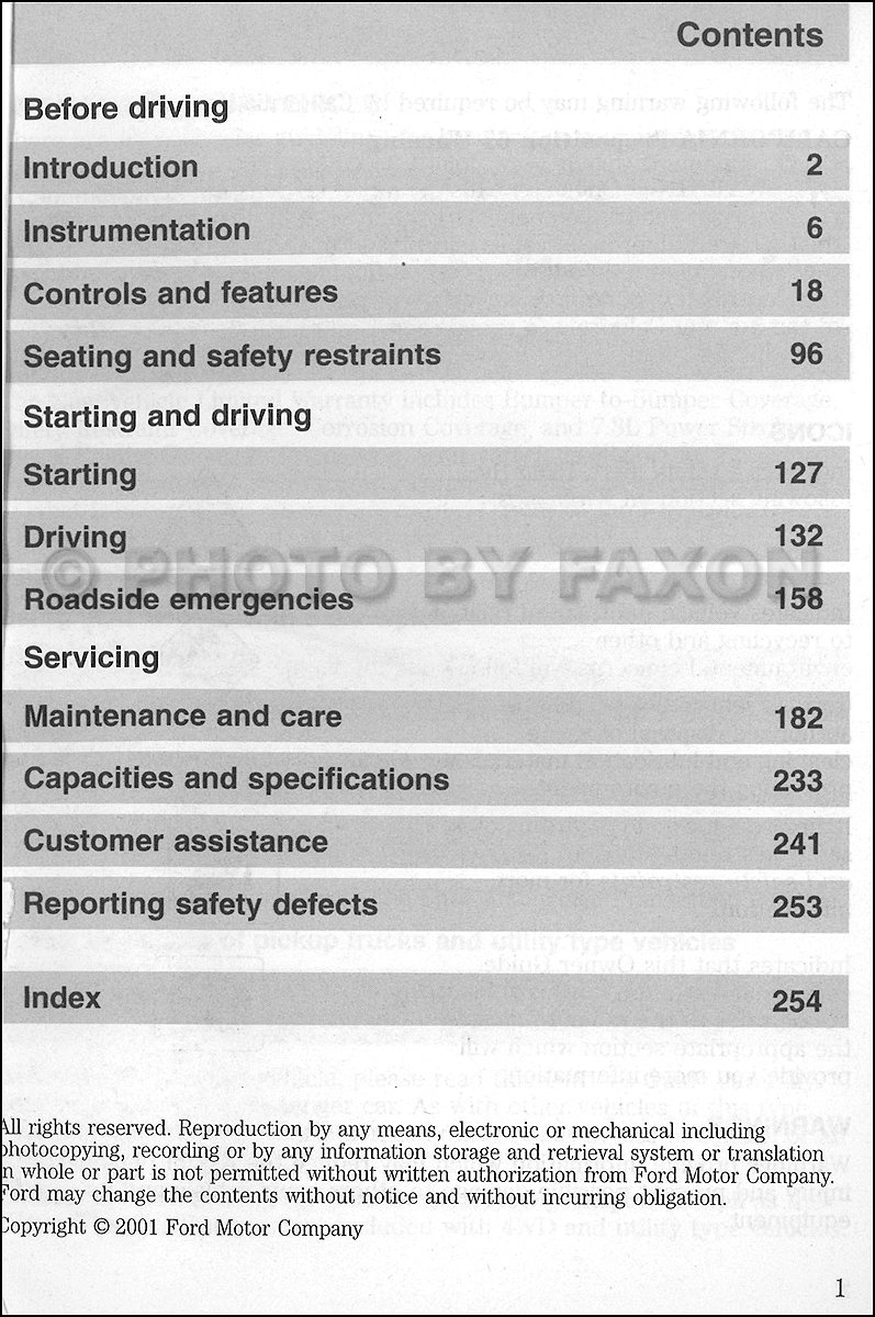2001 Ford explorer sports trac owners manual