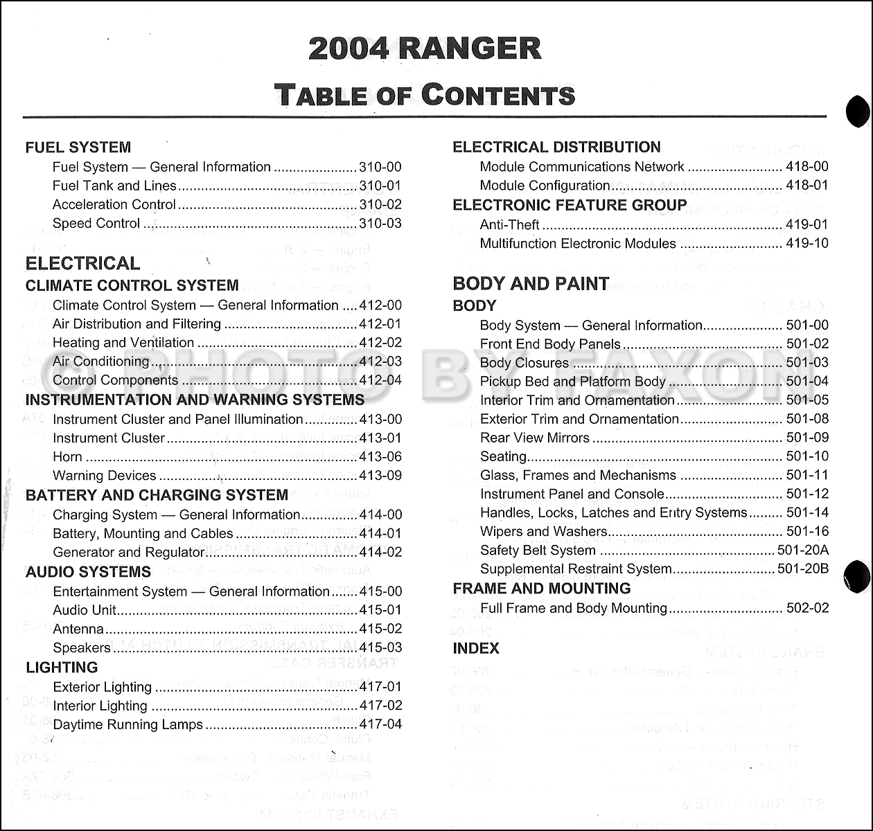 2004 Ford ranger owners manual #4