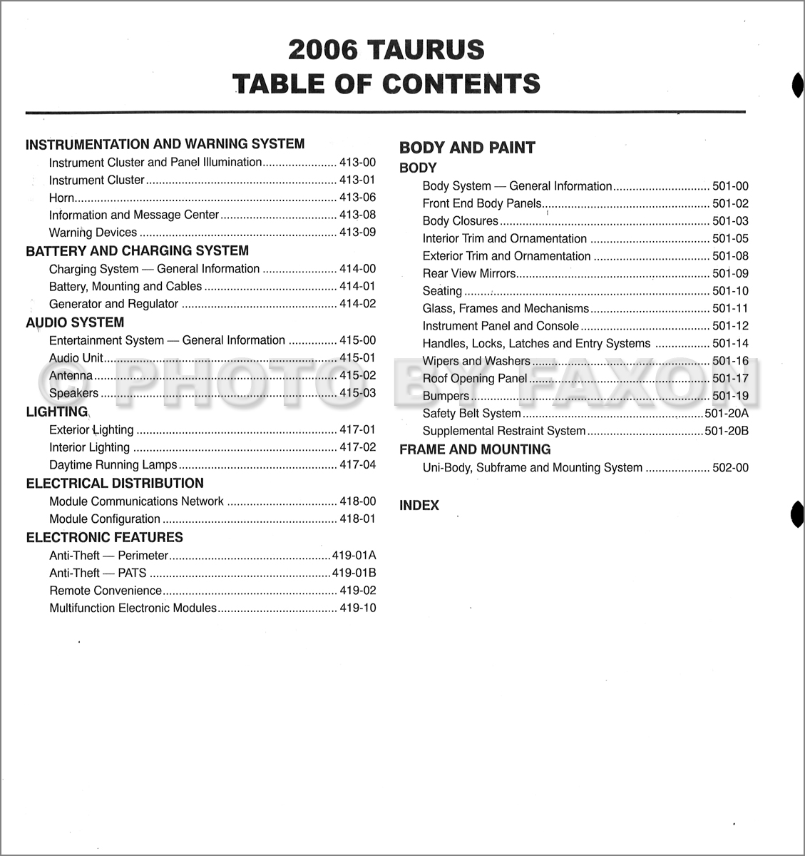 2006 Ford taurus owners manual #3