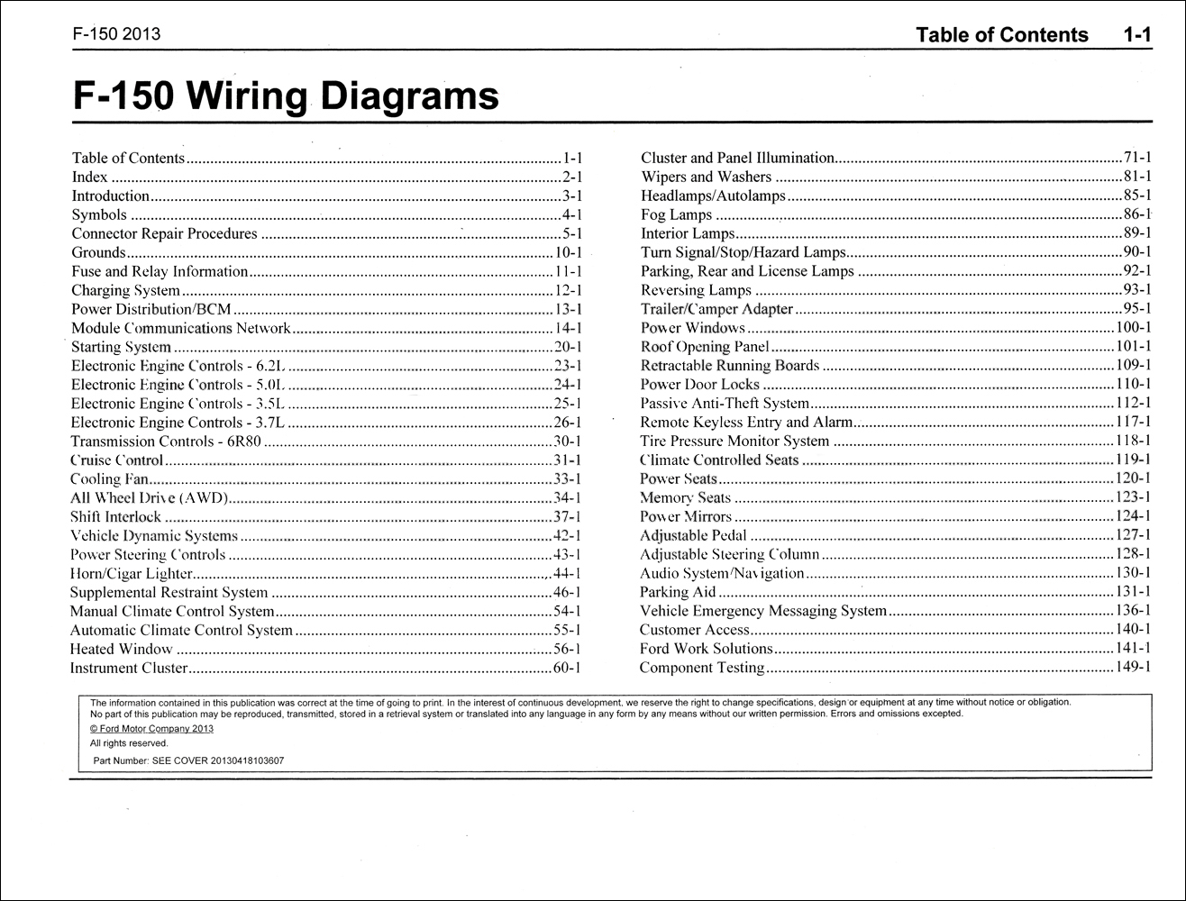 2013 Ford F-150 Wiring Diagram Manual Original